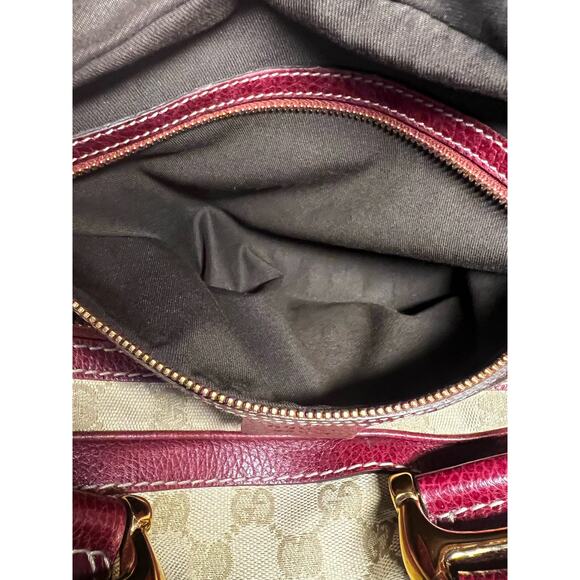 Gucci Aviatrix Monogram Medium Boston Bag - Bordeaux - Picture 14 of 15